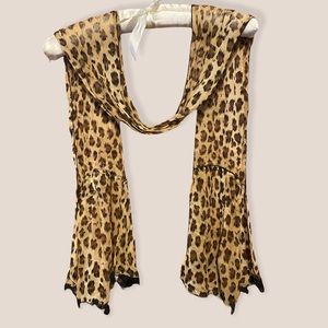 Flirty Chiffon Animal-Print Scarf